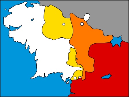 Znázornění politického rozdělení Středozemě